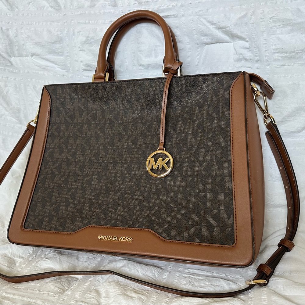 Michael Kors Brown and Tan Briefcase